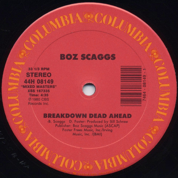 Master Release: Jojo / Breakdown Dead Ahead by Boz Scaggs