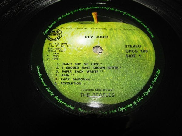 Release: Hey Jude (The Beatles Again)-Vinyl-Philippines-None-CPCS 106-5206510