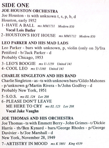 Have A Ball - Screaming Saxophones Vol. 1