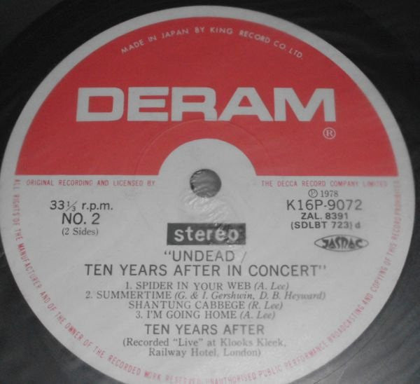Release: Ten Years After Undead-Vinyl-Japan-1978-K16P-9072-5905872