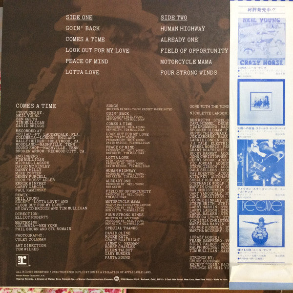 Release: Comes A Time-Vinyl-Japan-1978-P-10477R-9677618