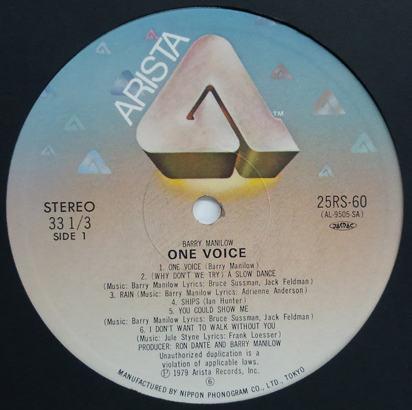 Release: One Voice-Vinyl-Japan-1979-25RS-60-7570097