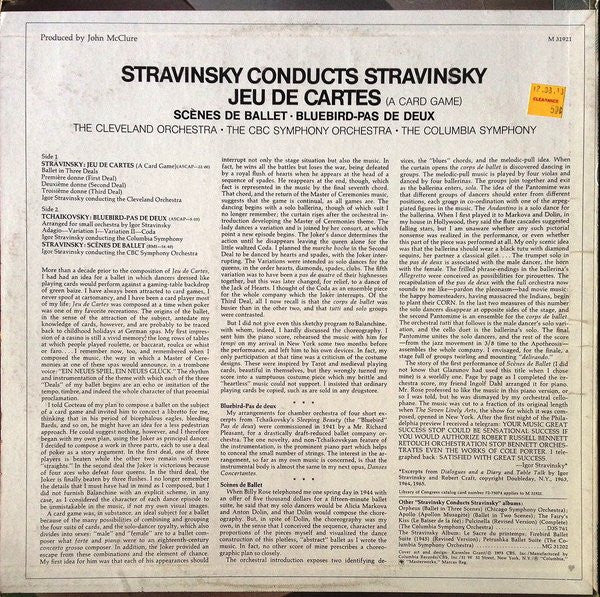 Stravinsky Conducts Stravinsky: Jeu De Cartes (A Card Game) • Scènes De Ballet • Bluebird-Pas De Deux