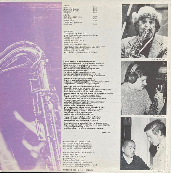 Master Release: "Chazz" '77 by The New Charlie Ventura Sextet