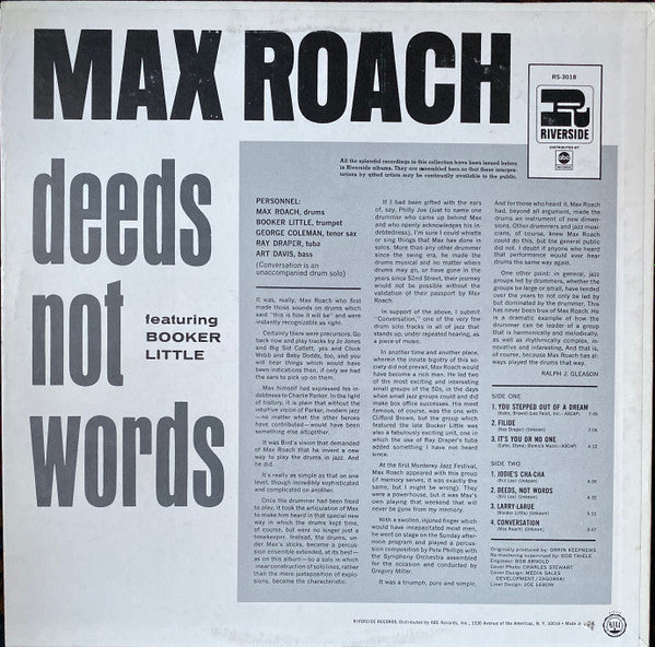 Release: Deeds, Not Words-Vinyl-US-1968-RS-3018-2360474