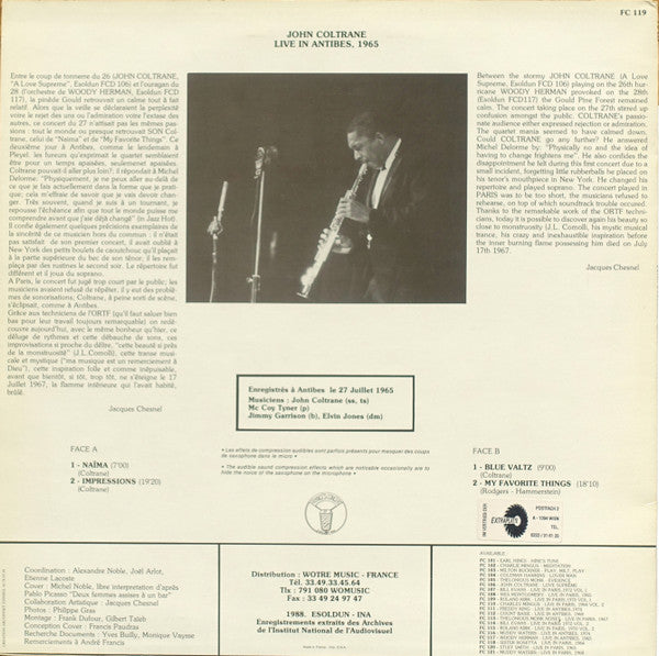 Master Release: Live In Antibes, 1965 by John Coltrane