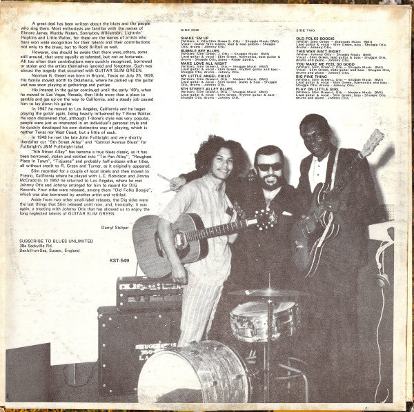 Master Release: Stone Down Blues by Slim Green