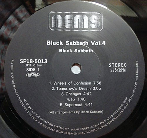 Black Sabbath Vol 4