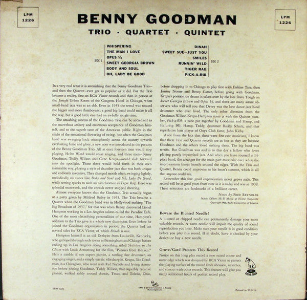 Release: Trio-Quartet-Quintet-Vinyl-US-1956-LPM 1226, LPM-1226-2709277