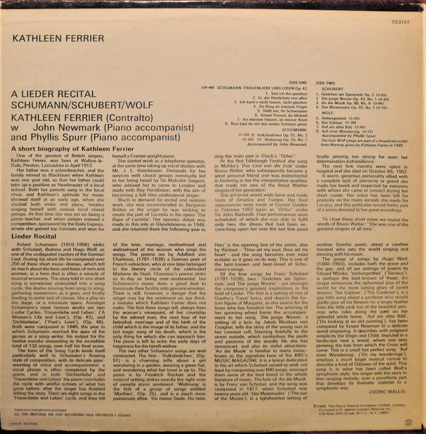 A Lieder Recital • Schumann • Schubert • Wolf