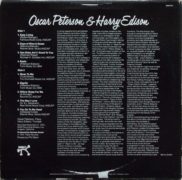 Oscar Peterson & Harry Edison