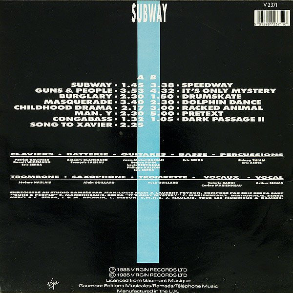 Master Release: Subway (Bande Originale Du Film) by Eric Serra