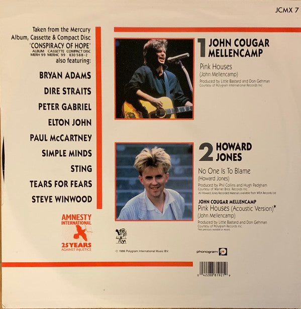 Release: Pink Houses / No One Is To Blame-Vinyl-UK-1986-JCMX 7-2127768