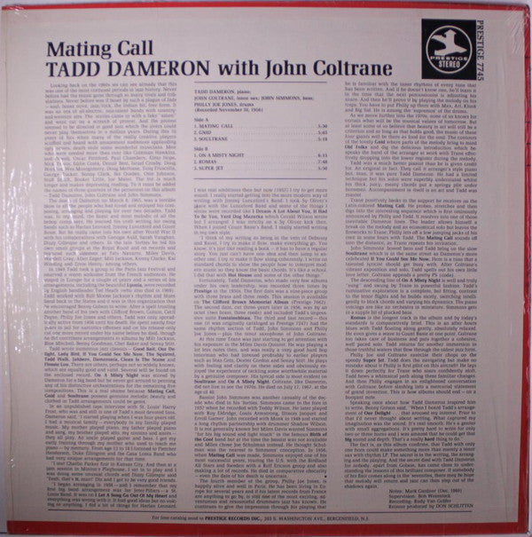 Release: Mating Call-Vinyl-US-1970-PR 7745, PRST 7745-8296610