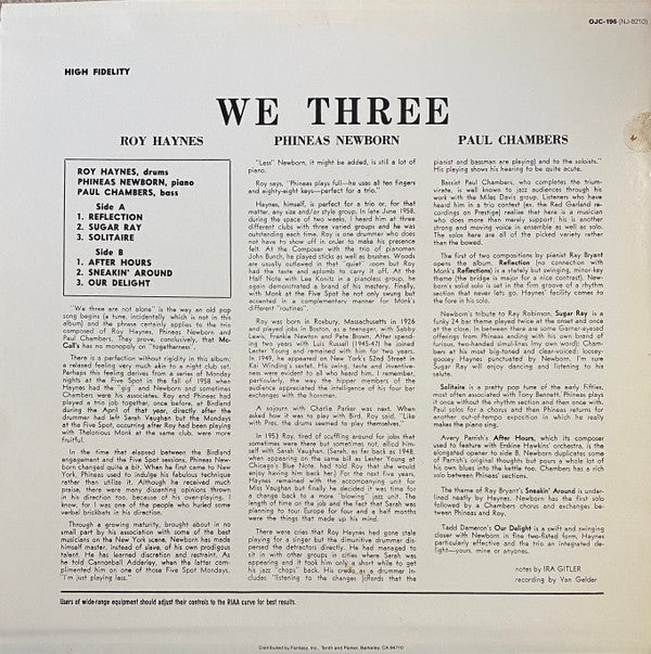 Release: We Three-Vinyl-US-1985-OJC-196, NJ-8210-1860337