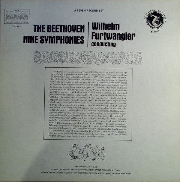 The Beethoven Nine Symphonies / Wilhelm Furtwangler Conducting