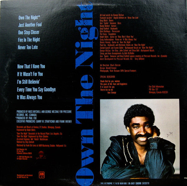 Master Release: Own The Night by George McCrae