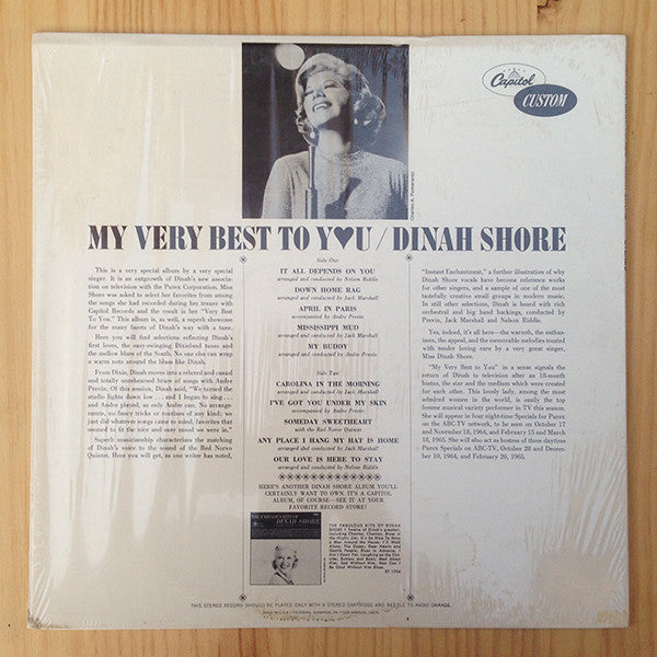Master Release: My Very Best To You by Dinah Shore