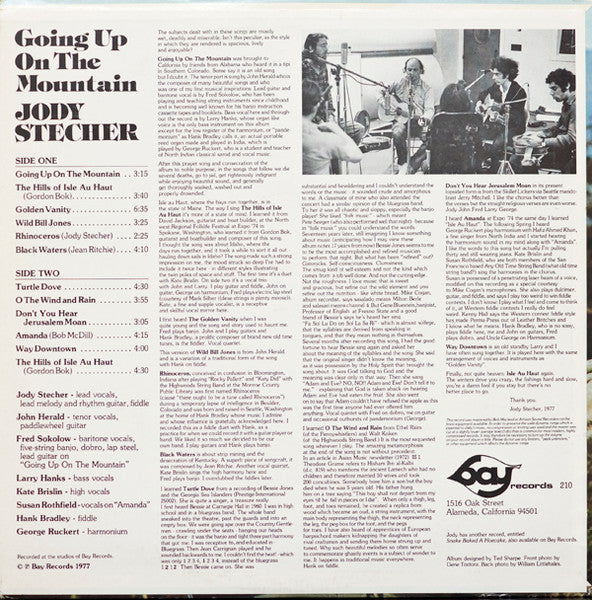 Release: Going Up On The Mountain-Vinyl-US-1977-BAY 210-2023276