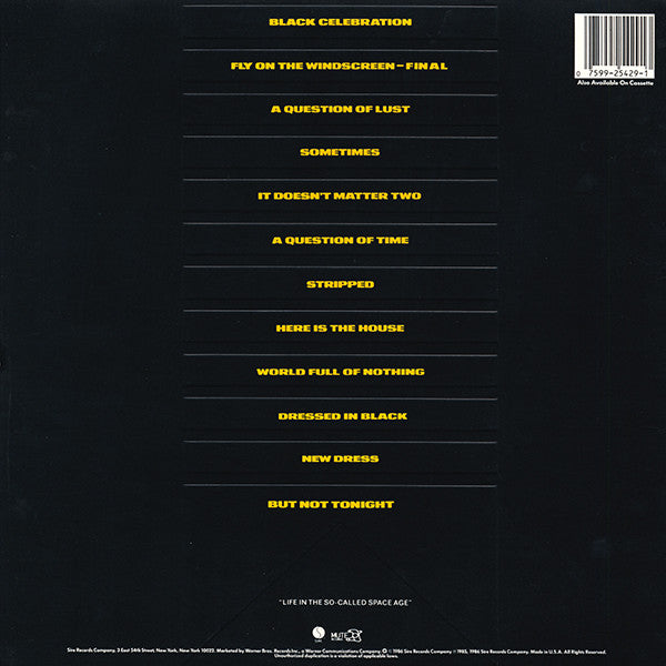 Release: Black Celebration-Vinyl-US-1986-1-25429, 1-25429, 9 25429-1, 9 25429-1-5625286