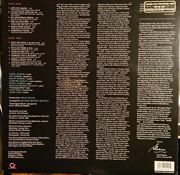 Release: Love You Madly-Vinyl-US-1989-C-14049-6376229