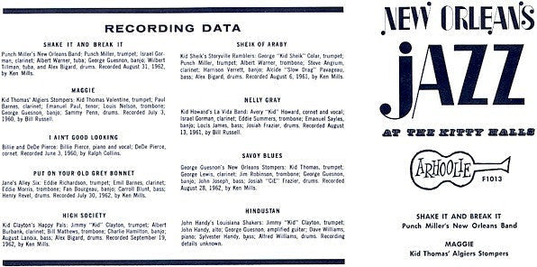 Release: New Orleans Jazz At The Kitty Halls-Vinyl-US-None-F1013-3995427