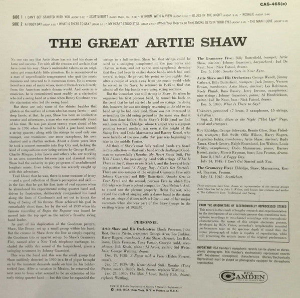 Master Release: The Great Artie Shaw by Artie Shaw