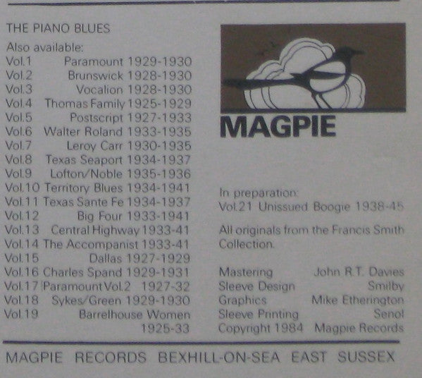 'Some Piano Player, I'll Tell You That' - Barrelhouse Years 1928-1933