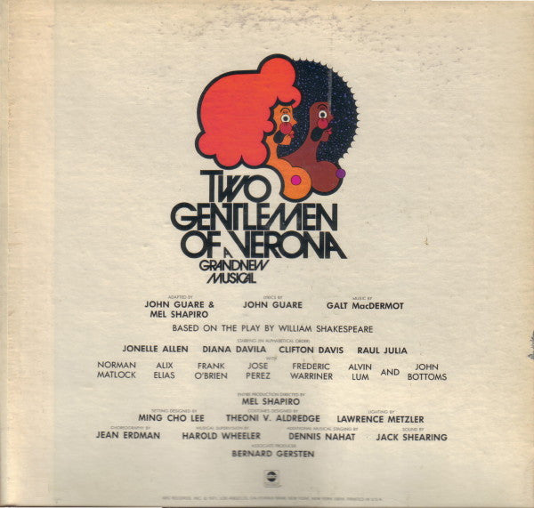 Master Release: Two Gentlemen Of Verona: A Grand New Musical (Original Broadway Cast Recording) by Various