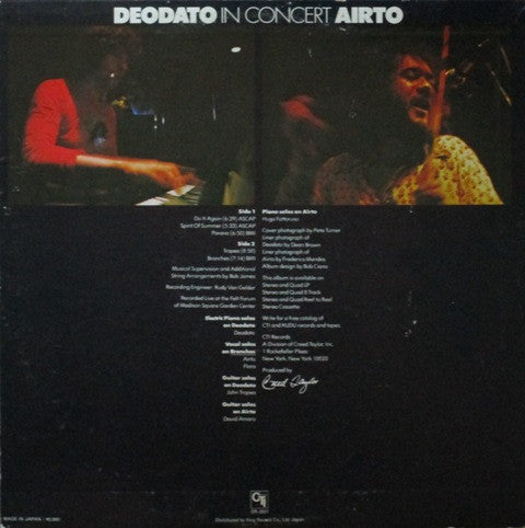 Release: In Concert-Vinyl-Japan-1974-SR-3357-6091727