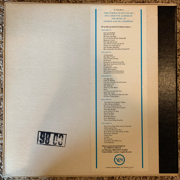 Release: Sings The George And Ira Gershwin Song Books-Vinyl, Box Set-US-1964-V-29-5, V/V6-29-5, V-4024, V-4025, V-4026, V-4027, V-4028-2666034