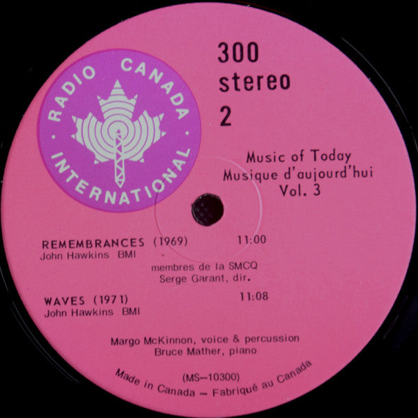 Music of today = Musique d'aujourd'hui