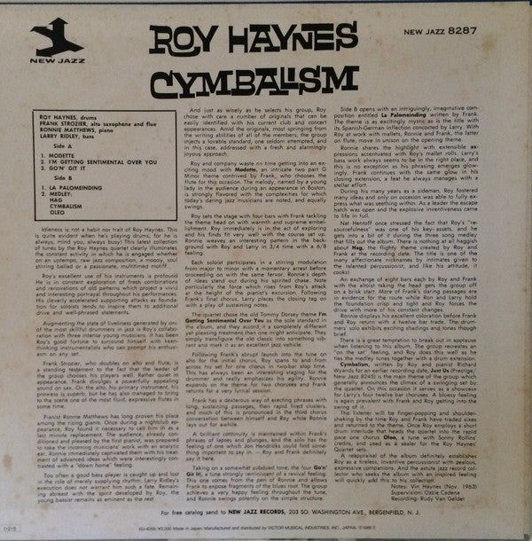 Master Release: Cymbalism by Roy Haynes
