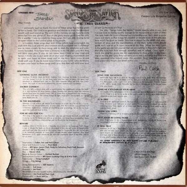 Songs From The Savior Volume One