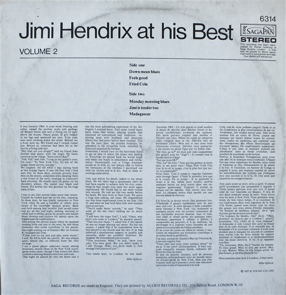 Jimi Hendrix At His Best (Volume 2)