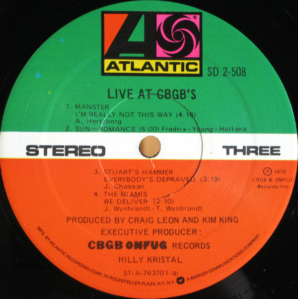 Live At CBGB's - The Home Of Underground Rock
