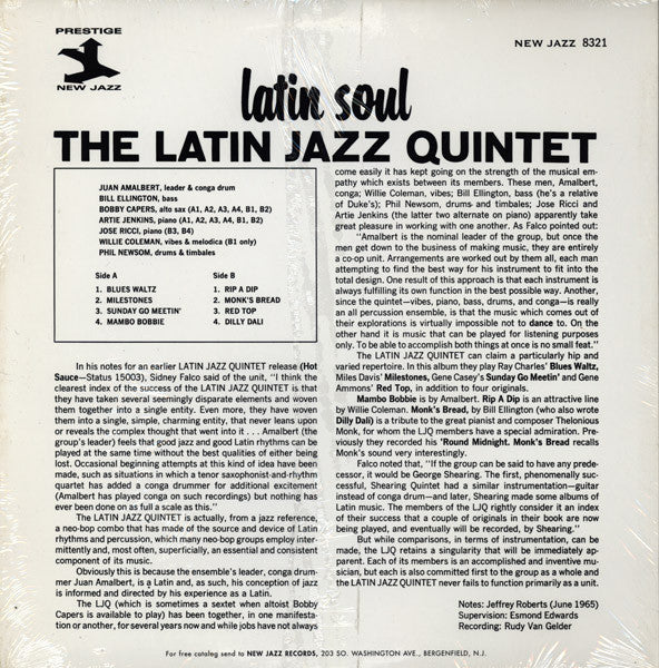 Release: Latin Soul-Vinyl-US-2001-NJLP 8321, NJLP 8321-1623884