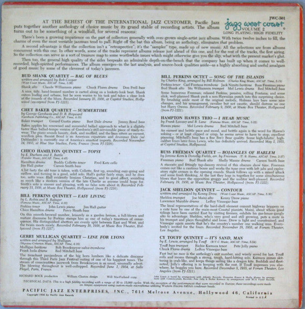 Release: Jazz West Coast, Volume 2-Vinyl-US-1956-JWC-501-1390765