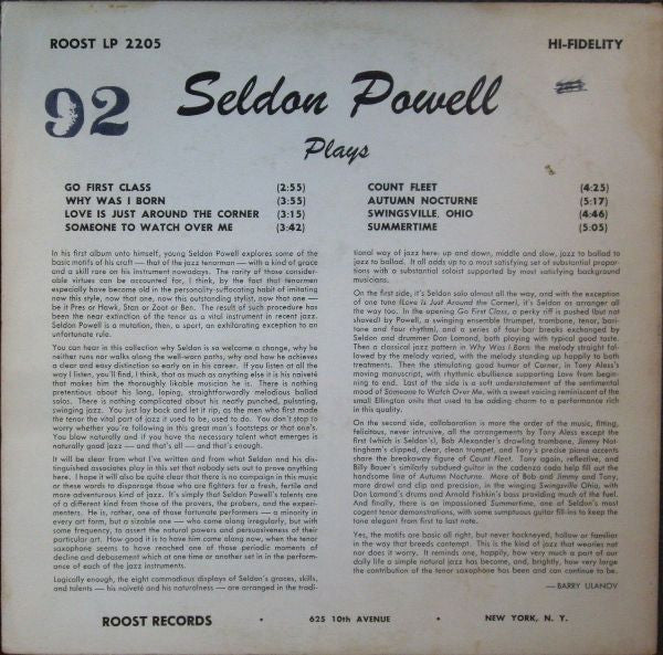 Release: Seldon Powell Plays-Vinyl-US-1956-LP 2205-3973334