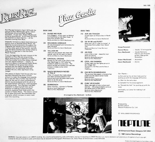 Master Release: Play Gaelic by Runrig