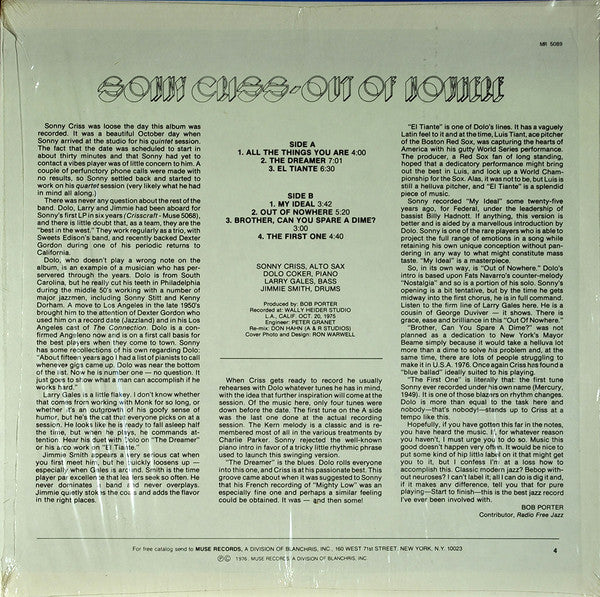 Release: Out Of Nowhere-Vinyl-US-1976-MR 5089-2394015