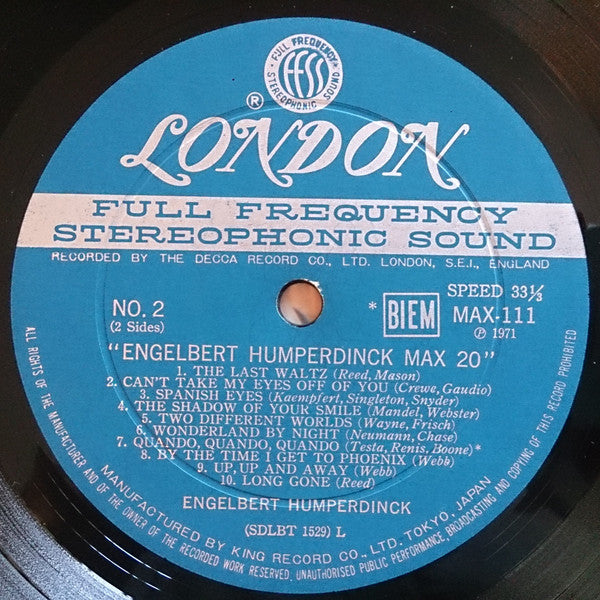 Engelbert Humperdinck Max 20