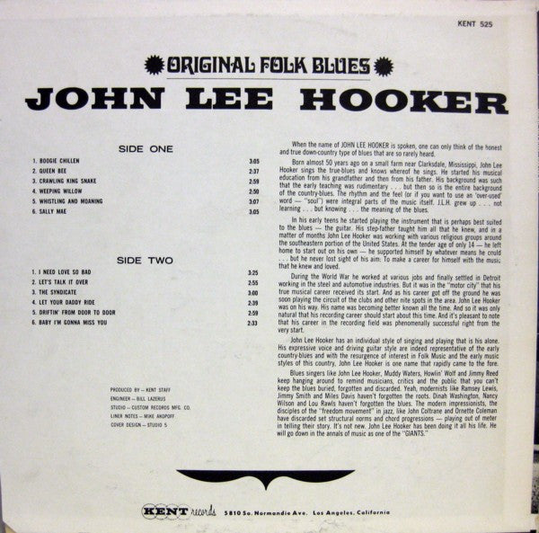 Release: Original Folk Blues-Vinyl-US-1971-KST 525-2128779