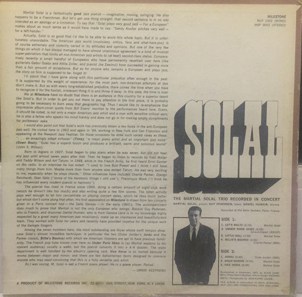 Release: Solal!-Vinyl-US-1967-MSP 9002-6345609