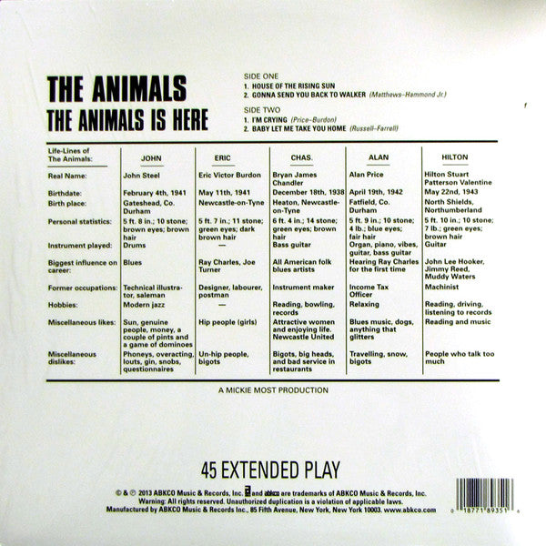 Master Release: The Animals Is Here by The Animals
