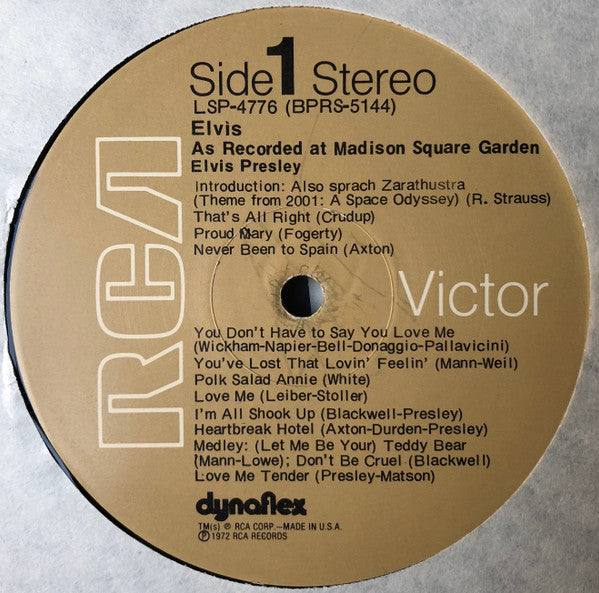 Release: Elvis As Recorded At Madison Square Garden-Vinyl-US-1976-LSP-4776-5703134