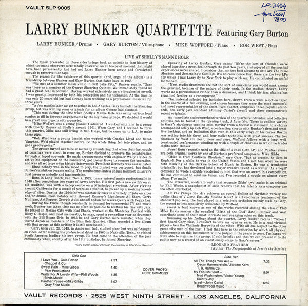 Release: Live At Shelly's Manne-Hole-Vinyl-US-1966-SLP-9005-3402766