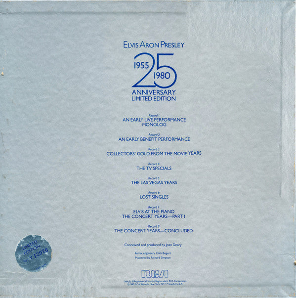 Master Release: Elvis Aron Presley (1955-1980 - 25 Anniversary) by Elvis Presley