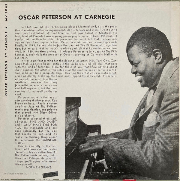 Oscar Peterson At Carnegie