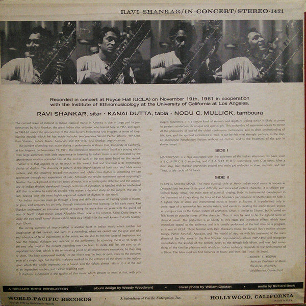 Release: India's Most Distinguished Musician In Concert-Vinyl-US-1965-ST-1421, 1421-2304302
